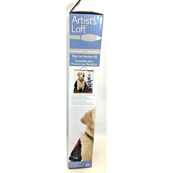 Artist's Loft Golden Lab Winter Snow Paint By Number Canvas Kit NEW Sealed 16 x - Picture 3 of 5